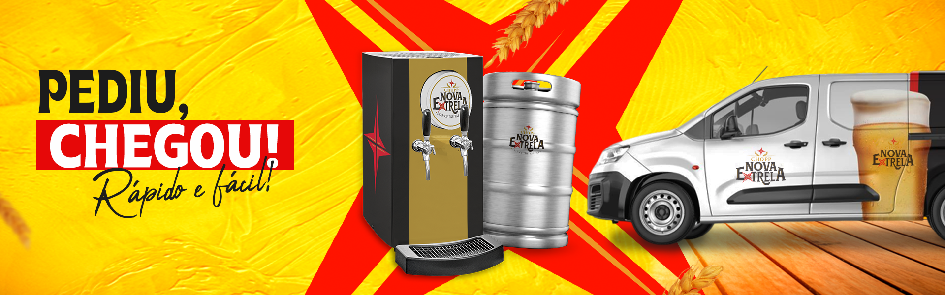 Pediu, chegou! Chopp Nova Extrela com choppeira e entrega rápida
